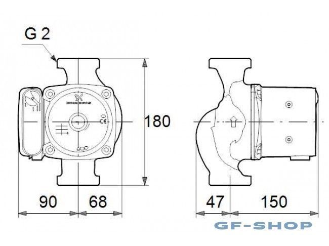 Насос циркуляционный Grundfos UPS 32-100 180 95906500 фото
