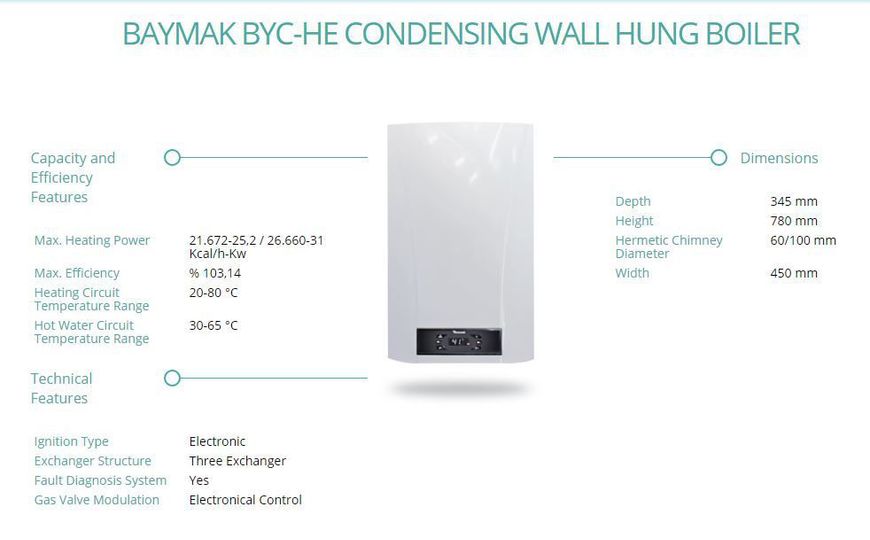 Centrala BAYMAK condens BYP-HE COMPACT 24kW BYPHEC240 foto