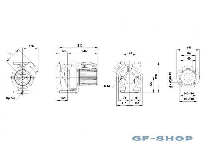 Насос циркуляционный Grundfos UPS 50-120/2 F 280 96402103 фото